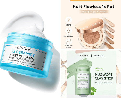 Kosmetik wajah cover photo collage