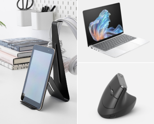 Tech Essentials for Everyday, Work and Home office cover photo collage