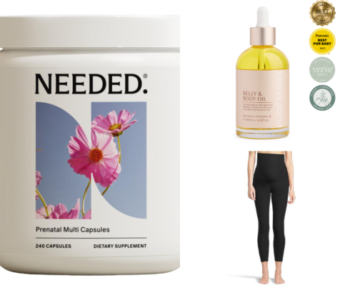 Pregnancy Must-Haves: Prenatal Vitamins, Belly Oils & Maternity Clothes cover photo collage