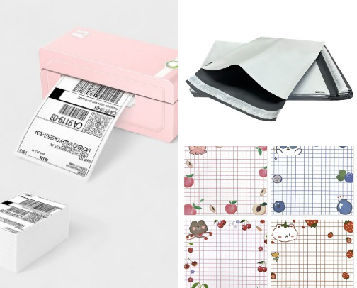 Essentials for selling on Depop or Poshmark 📦🤍 cover photo collage