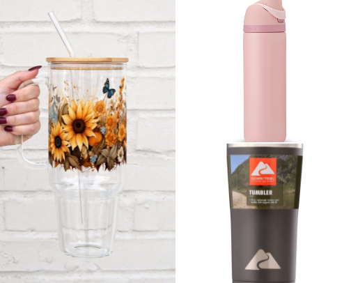 Drink cups cover photo collage
