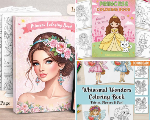 PRINTABLE COLORING BOOKS- MUST HAVE VERY CONVINIENT cover photo collage