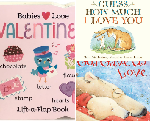 Our Favorite Valentine’s Day Books for Littles cover photo collage