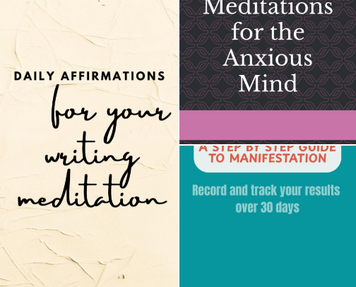 Writing meditation journals cover photo collage
