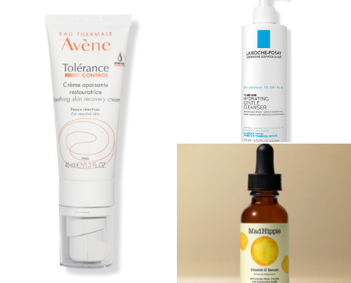 skincare routine (over 40 + sensitive skin) cover photo collage