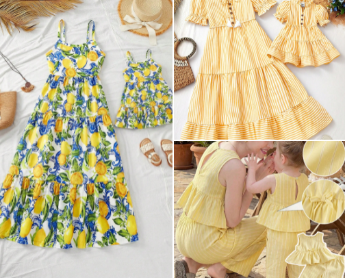 Terno clothes for mom & daughter cover photo collage
