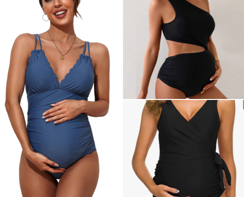 Maternity Swimsuits That Grew With My Bump All Three Trimesters cover photo collage