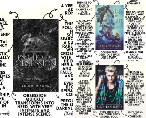 Love Triangle Adult Romance Book Recommendations 📚 cover photo collage