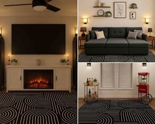 🎬 Cinematic & Stylish
	•	The Ultimate Theater Den
	•	Movie Night, Upgraded
	•	Home Theater Vibes Only
	•	Cinematic Comfort cover photo collage