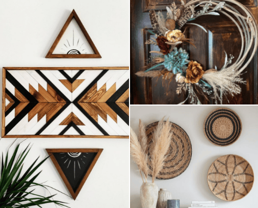 Boho home decor cover photo collage