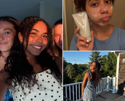 an easy and straightforward routine to make your skin GLOW under makeup ✨💦🪩 cover photo collage