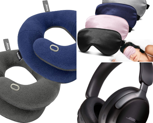 12 Long Flight Essentials That Actually Make Flying More Comfortable cover photo collage
