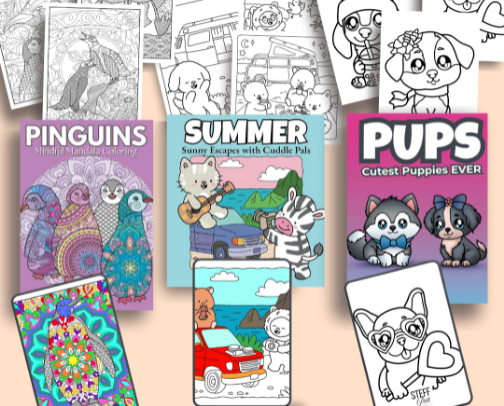 Coloring Books cover photo collage