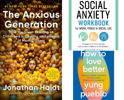 Social Anxiety Books for Therapists cover photo collage