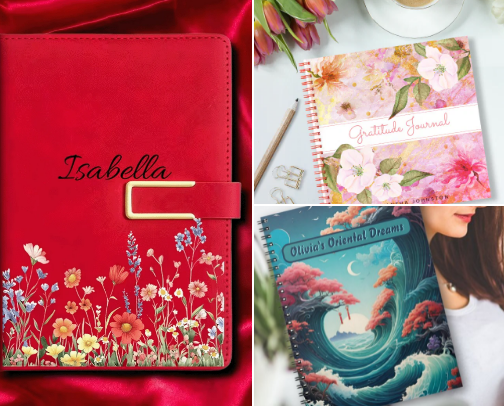 Customizable Journals & Personalized Notebooks for Gifts, Goals & Creativity cover photo collage