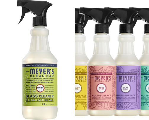 Household cleaning items cover photo collage