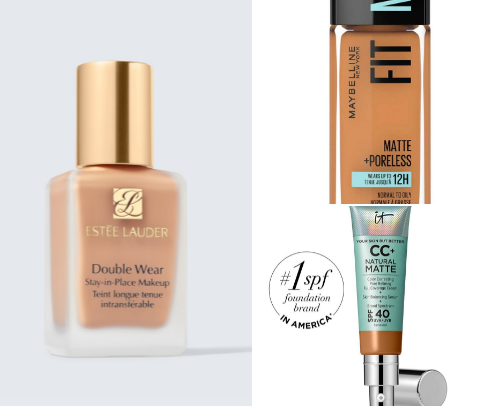 Makeup routine for oil skin cover photo collage