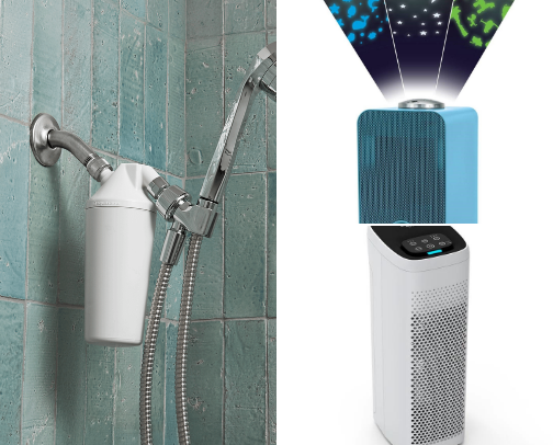 Healthy bathroom products, gadgets and essentials cover photo collage