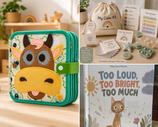 Tried-and-True Calm Down Tools for Sensory Overload cover photo collage
