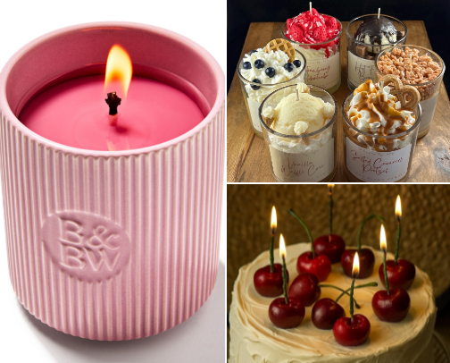 Unique Candles- Shapes & Scents cover photo collage