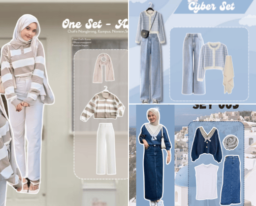 Inspirasi casual outfit untuk hijabers || Fashion wanita cover photo collage