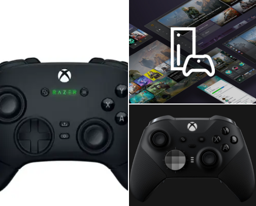 Razer - Wolverine V3 Pro Wireless Gaming Controller with 6 Remappable Buttons, Fast Triggers, Designed for Xbox Series X|S, PC - Black cover photo collage