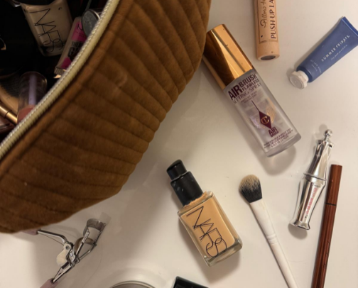 what's in my makeup bag? | office edition cover photo collage