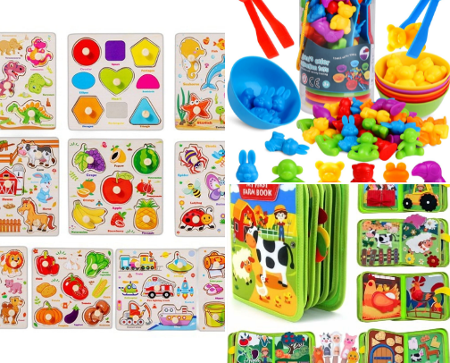 Toddler Developmental Toys🧸🪁 cover photo collage