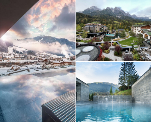 Europe Travel: Dreamy Alpine Hotels with Heated Outdoor Pools cover photo collage