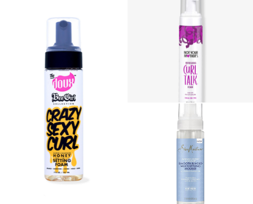 Curly Hair Mousse & Foam Must Haves cover photo collage