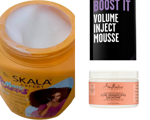 curly hair products cover photo collage