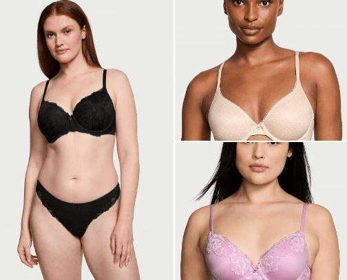 Secret push ups and bras cover photo collage