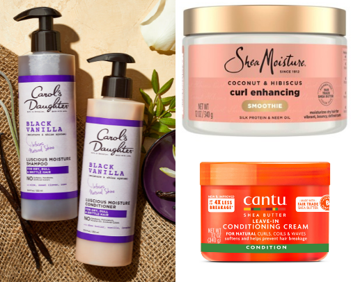 Hair products for thick and curly hair cover photo collage
