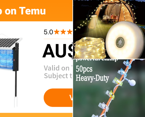 Temu Camping cover photo collage