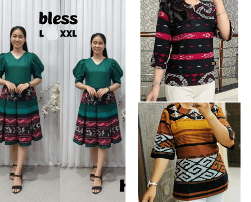 Original woven (Tenun)clothing from Indonesia cover photo collage