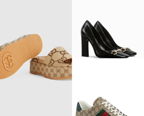 Luxurious Gucci slippers cover photo collage