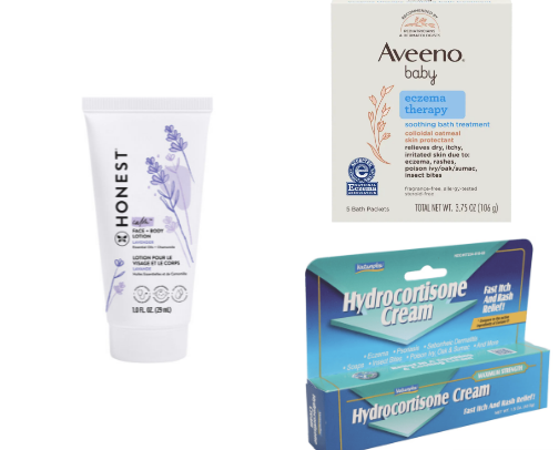 Things I use as an eczema toddler mom cover photo collage