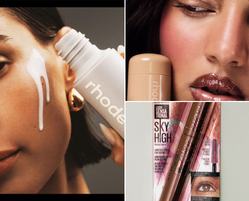 Trendy makeup + Skin care cover photo collage