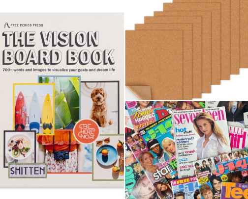 Vision Board essentials cover photo collage