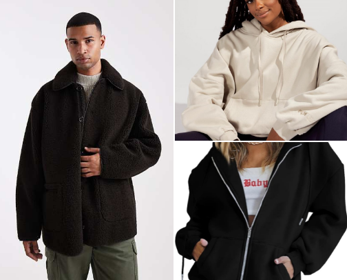Oversized teddy coat cover photo collage