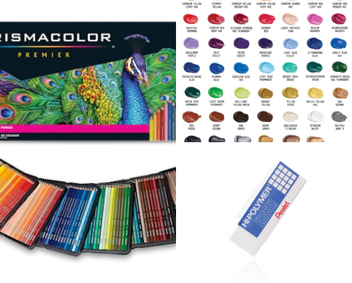 Art supplies cover photo collage