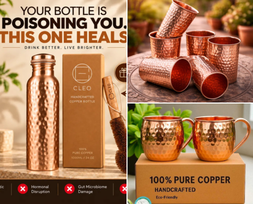 Pure Copper | Glass Lifestyle Essentials cover photo collage
