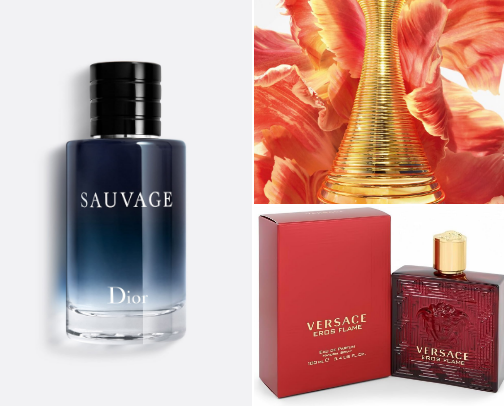 Man's parfumes cover photo collage