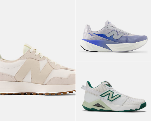 "Laced Up: The Ultimate New Balance Sneaker List" cover photo collage