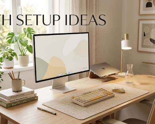 WFH setup ideas 💡 📌📓 cover photo collage