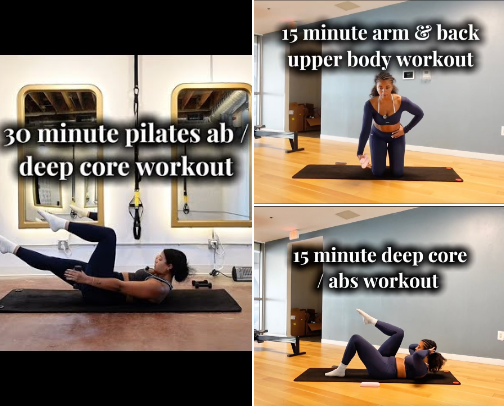 Free, At-Home Mat Pilates Workouts | Certified Mat Pilates Instructor | Increasing Accessibility in Pilates :) cover photo collage