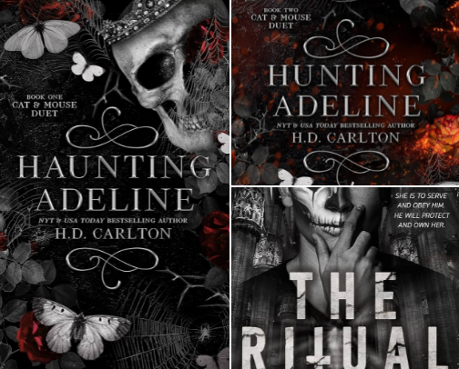 Dark Romance Hunting Adeline, you have to read this✨🖤🌹 cover photo collage