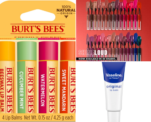 My top lip gloss/balms cover photo collage