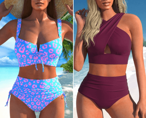 Flattering swimsuits for curvy mom bods cover photo collage