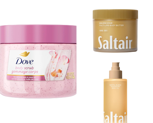 Body care for luminous glow cover photo collage